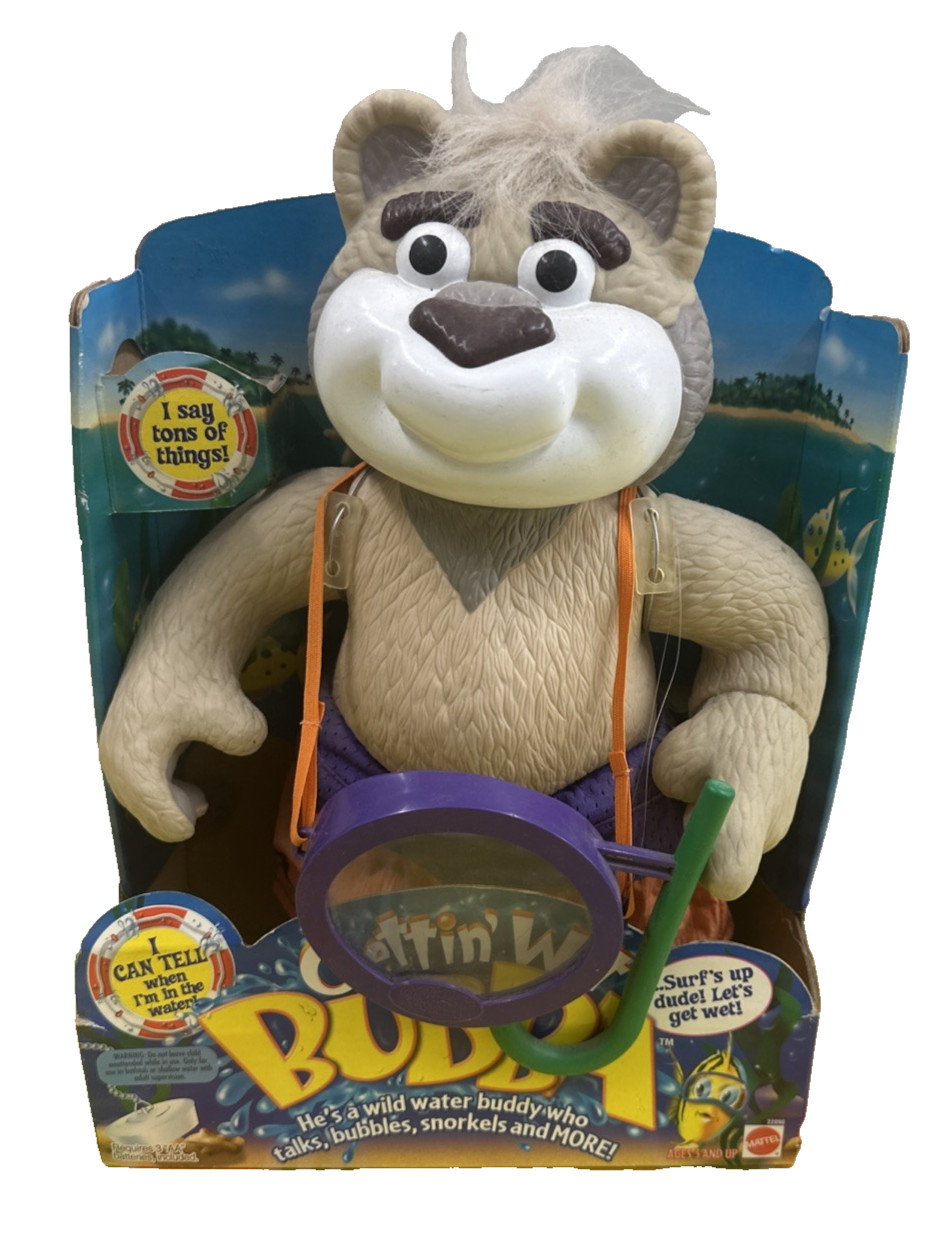 1999 VTG Mattel Gettin' Wet Bubba Talking Water  Bath Toy Bear Battery Dead