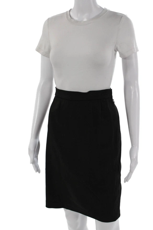 Falda lápiz recta negra hasta la rodilla Narciso Rodriguez para mujer talla 10 Foto 2 de 4