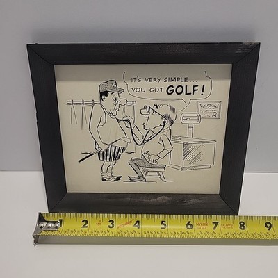 Vintage Framed Cartoon Its Very Simple... You Got Golf Comic Funny Man-Cave 1973