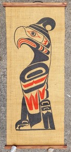 Vintage Douglas Cranmer Burlap Scroll Kwakiutl Northwest Coast Art 
