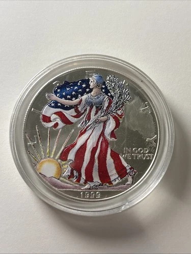 U.S. Mint American Eagle 1999 Colorized 1 oz Silver Coin .999 Fine