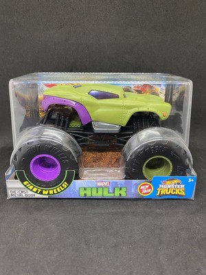Hot Wheels Monster Trucks Hulk 1/24 Scale Giant Wheels Die-Cast Marvel New