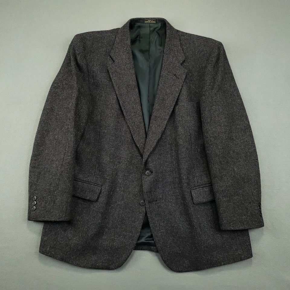 Blazer Barrington Vintage Tweed Hombres Talla 50R Lana Ajustada Dos Botones Ventilación Única Foto 2 de 4