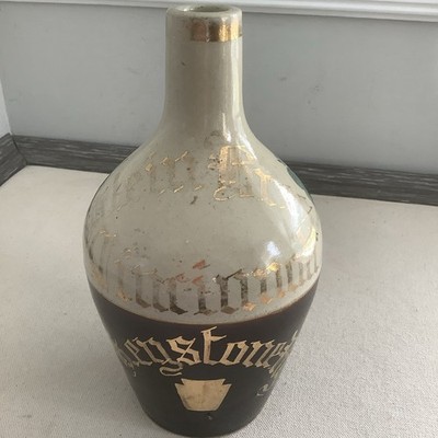 Antique Klein Bros Cincinnati Keystone Rye Whiskey Stoneware Jug c1900