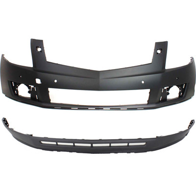 Bumper Cover For 2010-2012 Cadillac SRX Front Upper and Lower With HLW Hole