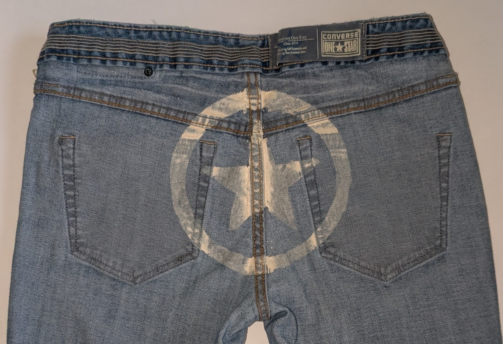 Vintage Converse One Star Women's Denim Jeans Size 4 Low Rise Flare Leg  - 29x30 thumbnail 4