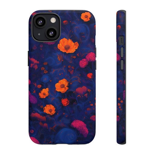 Blue Floral Phone Case, Tough Phone Case, Cute Phone Cover, Unique Gift For Her - 第 94/273 張圖片
