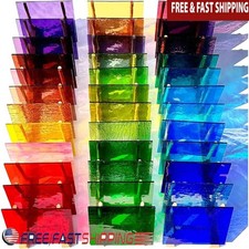 Value Pack 36 Stained Glass Sheets Art Projects Easy to Cut DIY Mosaic New