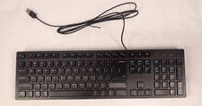 Dell KB216p Wired USB Keyboard Black Full Size Multimedia Quiet Keys Tested