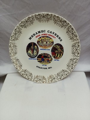 Vintage Meramec Caverns Stanton,Mo. Jesse James Hide Out Souvenir Plate 10''...
