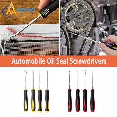 4Pcs Car Oil Seal Screwdriver Set, O-Ring Gasket Puller Remover Pick Hooks, Prof