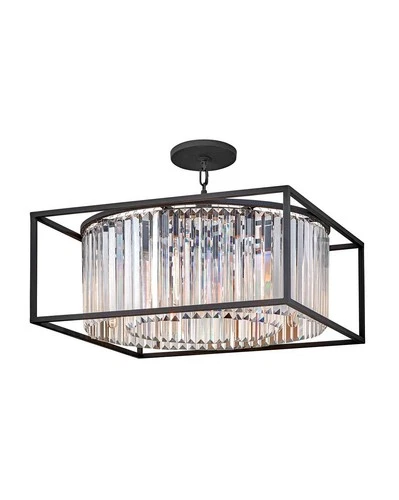 Hinkley Giada 24" Wide Black and Crystal Pendant Chandelier - Picture 4 of 4