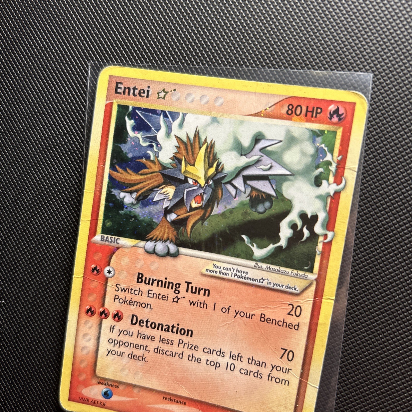 2005 POKEMON EX UNSEEN FORCES GOLD STAR #113 ENTEI-HOLO view 3