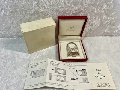 Cartier Trinity Key Ring Padlock Cadena Bag Charm Keychain Pendant Silver 