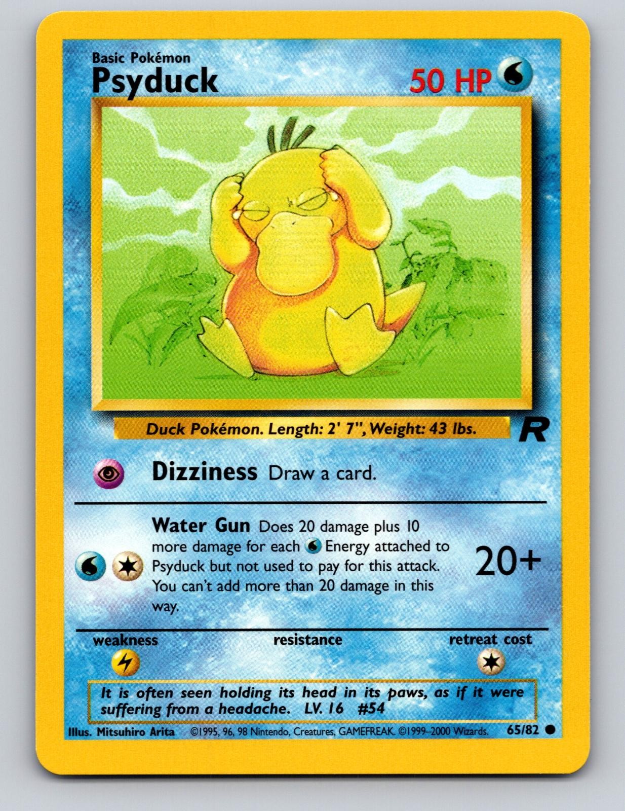 Psyduck 65/82 Common Team Rocket Pokemon Unlimited NM