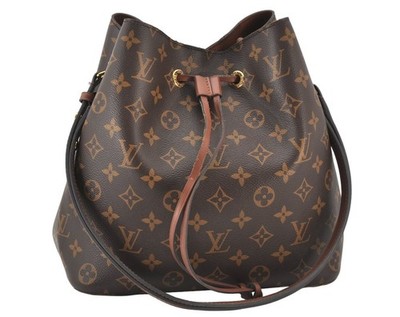 Authentic Louis Vuitton Monogram Neo Noe Drawstring Bag Brown