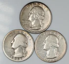 1932 1932-D 1932-S Silver Washington Quarters Lot of 3 25c