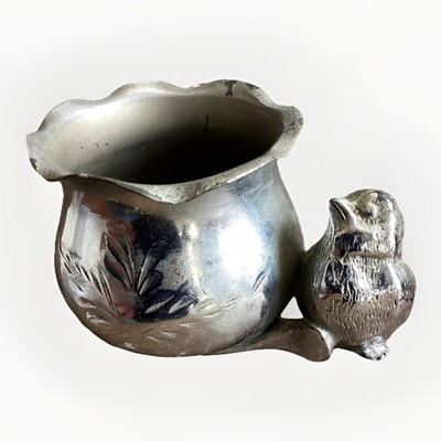 Birks sterling silverのtoothpick holder Antique Silver Plated Match Toothpick Holder Victorian Bird