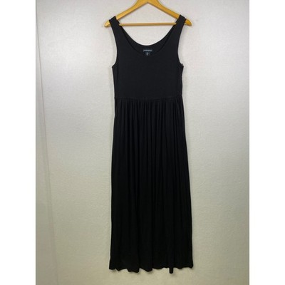 Cynthia Rowley Black Sleeveless Maxi Dress Pockets Gathered Waist M