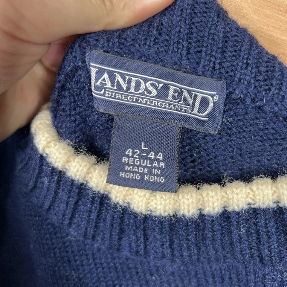 Suéter de lana Lands End de colección Nordic Fair Isle suéter de esquí para adultos grande Foto 3 de 4
