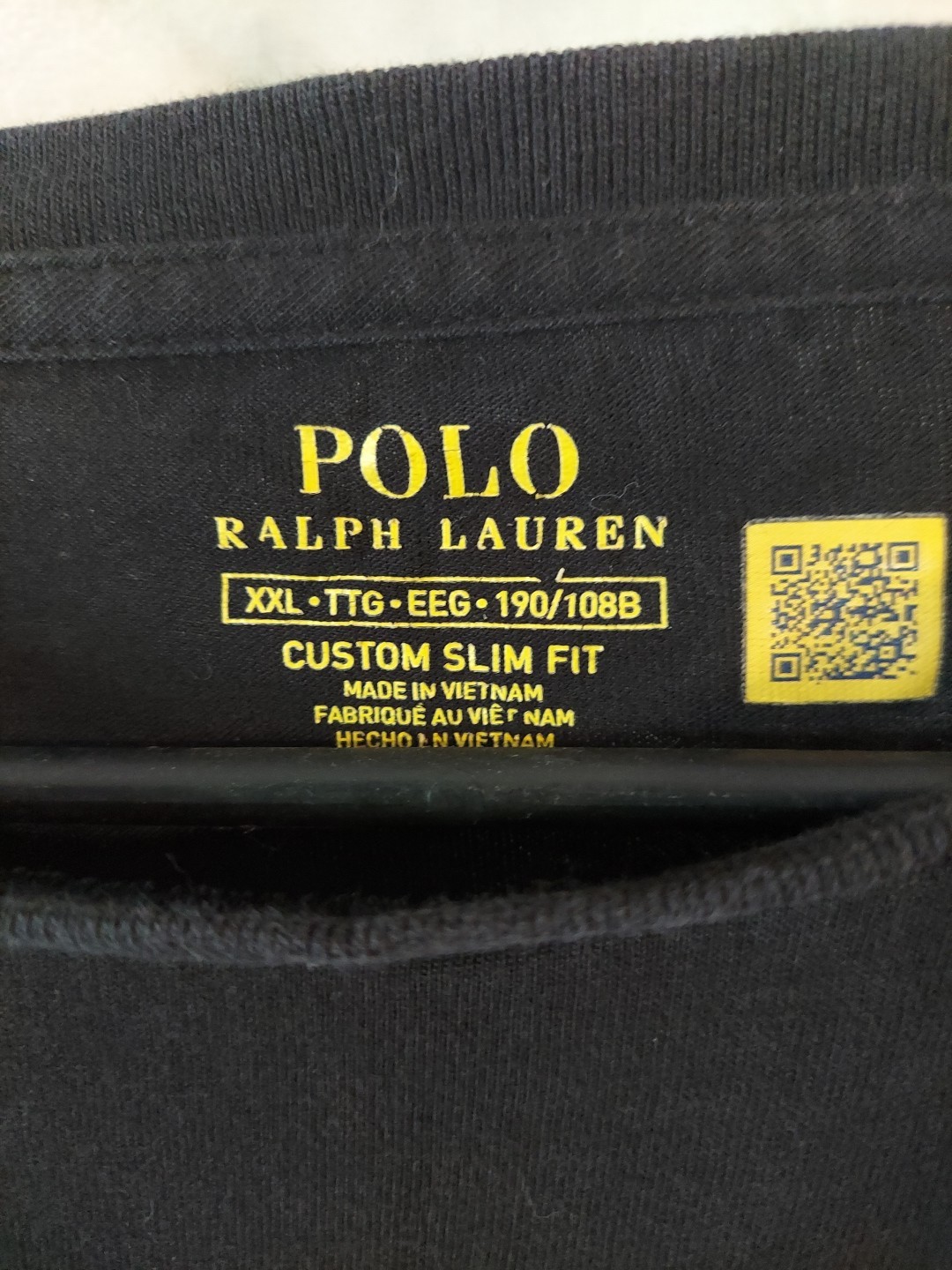 Polo Ralph Lauren T Shirt Uomo XXL Personalizzata Slim Fit Nera Manica Lunga Rosso Pony