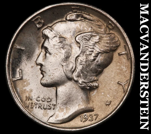 1937 Mercury Dime - FSB - Choice Gem Brilliant Unc++++  Lustrous  #G9587