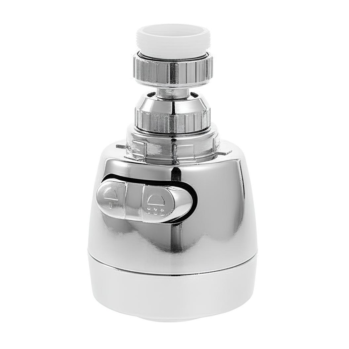 Mousseur de robinet orientable chromé 2 jets avec interrupteur Avizar