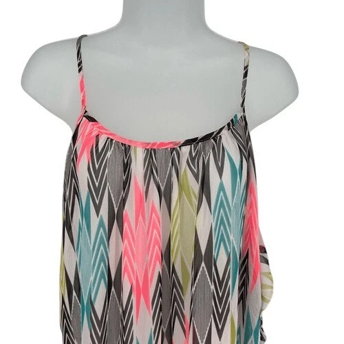 Volcom Sheer Multicolor Swim Cover-Up Dress XS Beachwear Festival Boho Bright - Image 2 of 4