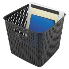 Advantus Extra Large Weave Bin, Black, Pack of 2 (40376)