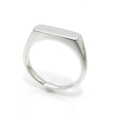 Excellent TOM WOOD Knut Ring #54, SV925 Rhodium Plated, Signet, Unisex, Size