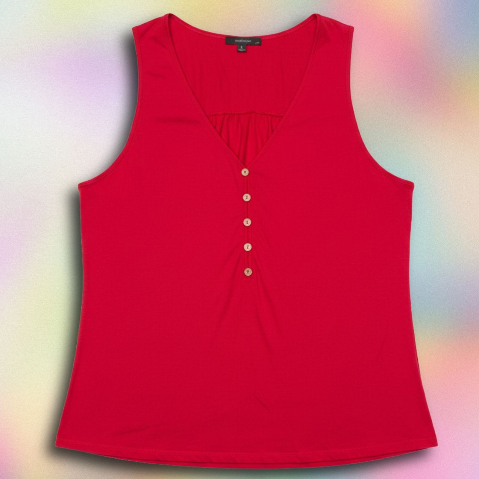 Size 1X Basic Red Ambiance Button Down Top - image 1