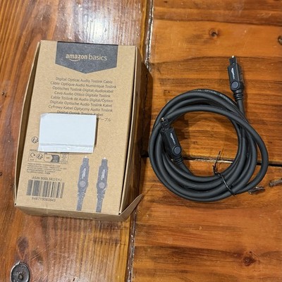 Amazon Basics Toslink Digital Optical Audio Fiber Optic Cable, 6 Foot, Black