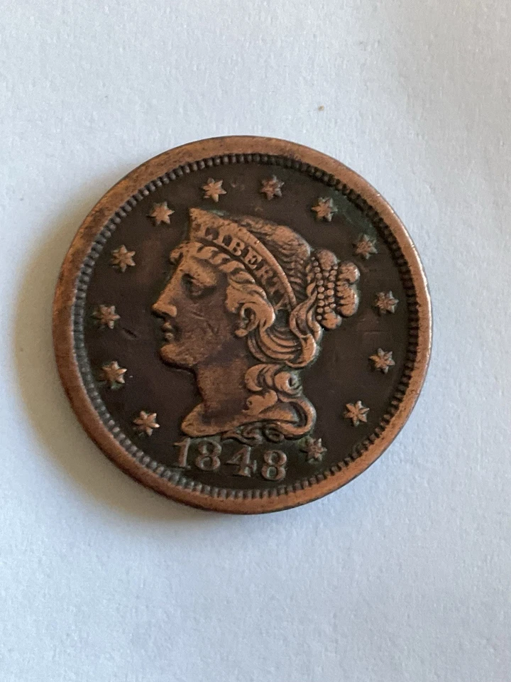1848 Braided Hair Cent - Mint Condition - Image 2 of 4