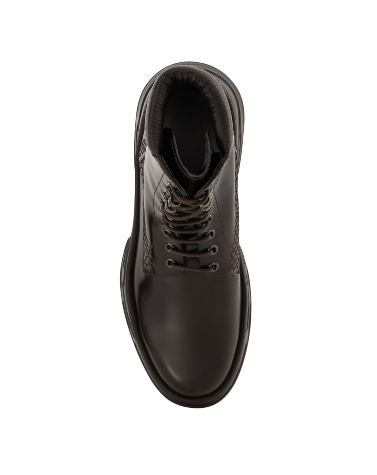 1920$ GIORGIO ARMANI Combat Boots Shoes Chocolate Leather 5.5 UK 6.5 US 39.5 IT image 3