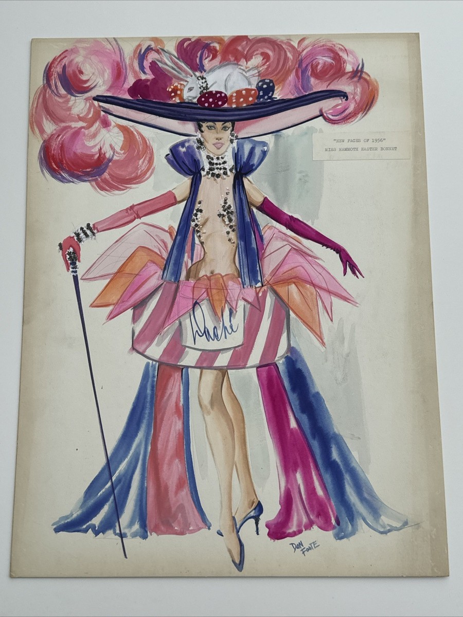 MID CENTURY PAINTING FASHION DESIGN DRESS ILLUSTRATION DON FOOTE LISTED  FAMOUS | eBay