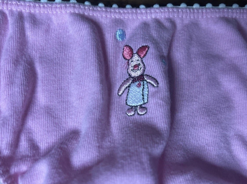 Bragas De Colección Disney Store Winnie The Pooh Piglet Bordadas Algodón Corte Alto M Difíciles de Encontrar Foto 2 de 4