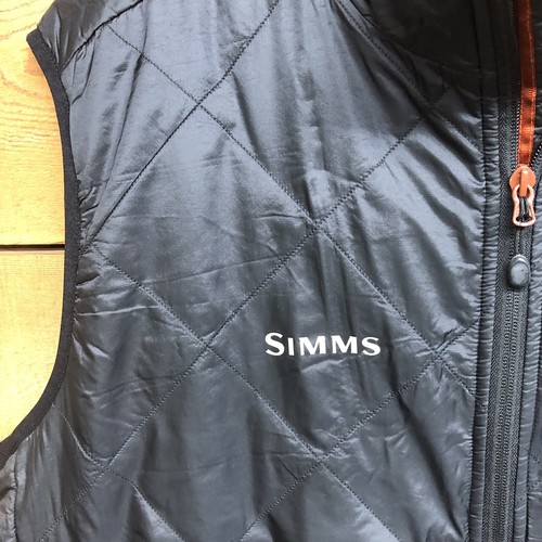 Chaleco aislante Simms Primaloft Puffer para hombre talla XL cremallera completa exterior negro - Imagen 5 de 13