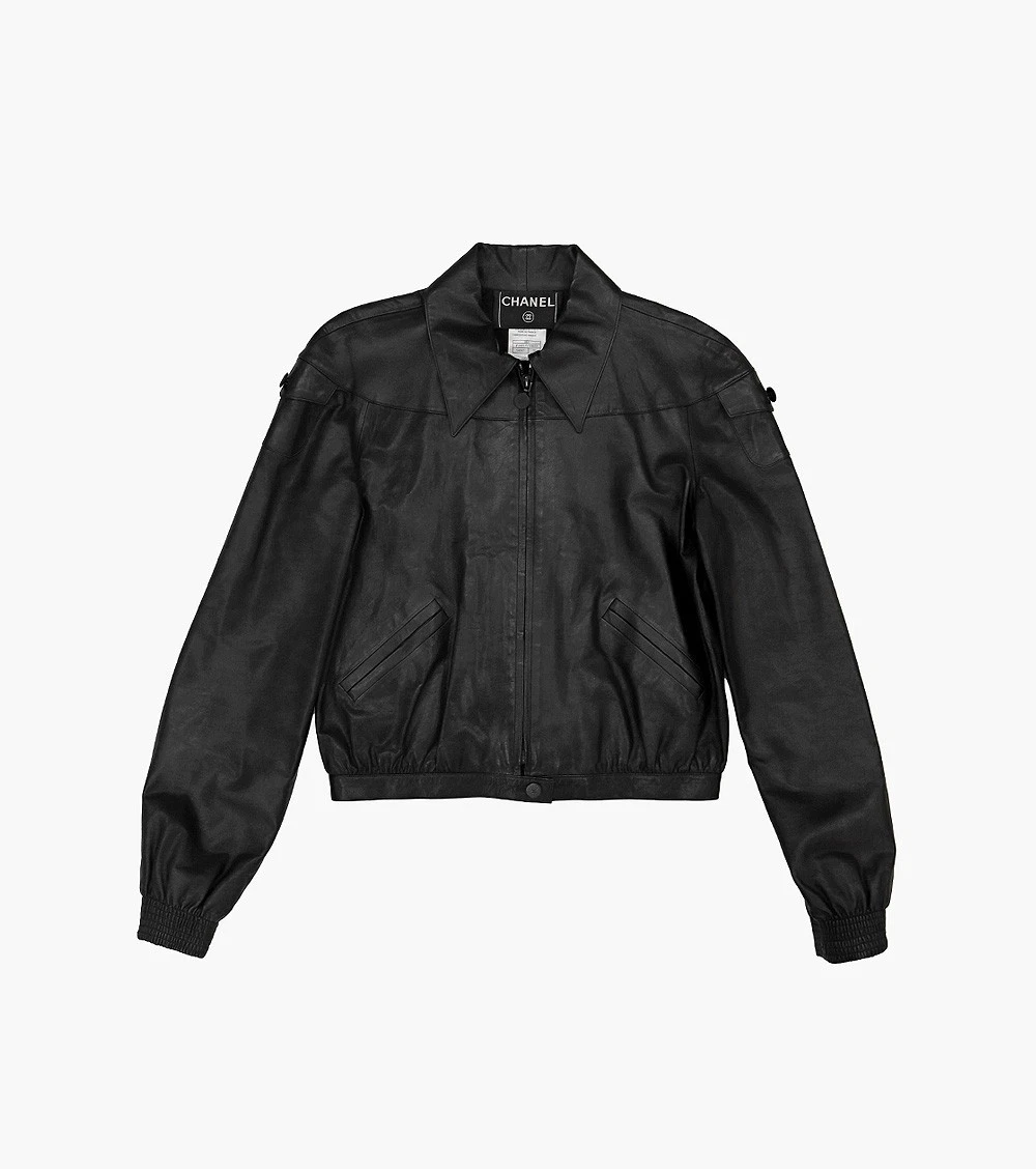 CHANEL Leather Outer Shell Black Coats, Jackets & Vests for Women