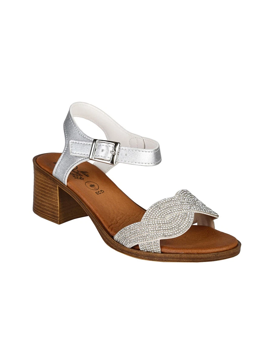 GAGFDA Sandali da donna eleganti con strass a farfalla, scarpe scintillanti da donna, estivi, comodi, sandali da spiaggia, per feste di nozze, bianco, 36 EU