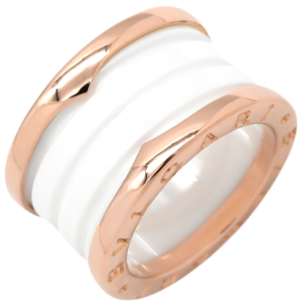 Bvlgari Ring ring B-zero1 B-zero1 4 band ring 18K Pink Gold ceramic  White