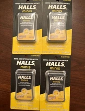4 HALLS Minis Honey Lemon Flavor Menthol Cough Drops | 24 Drops each Exp 03/25