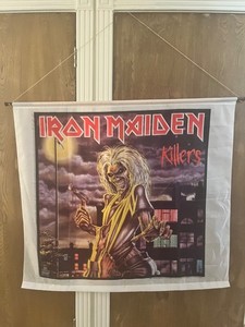 Vintage 1980's Iron Maiden Banner Fabric Wall Tapestry