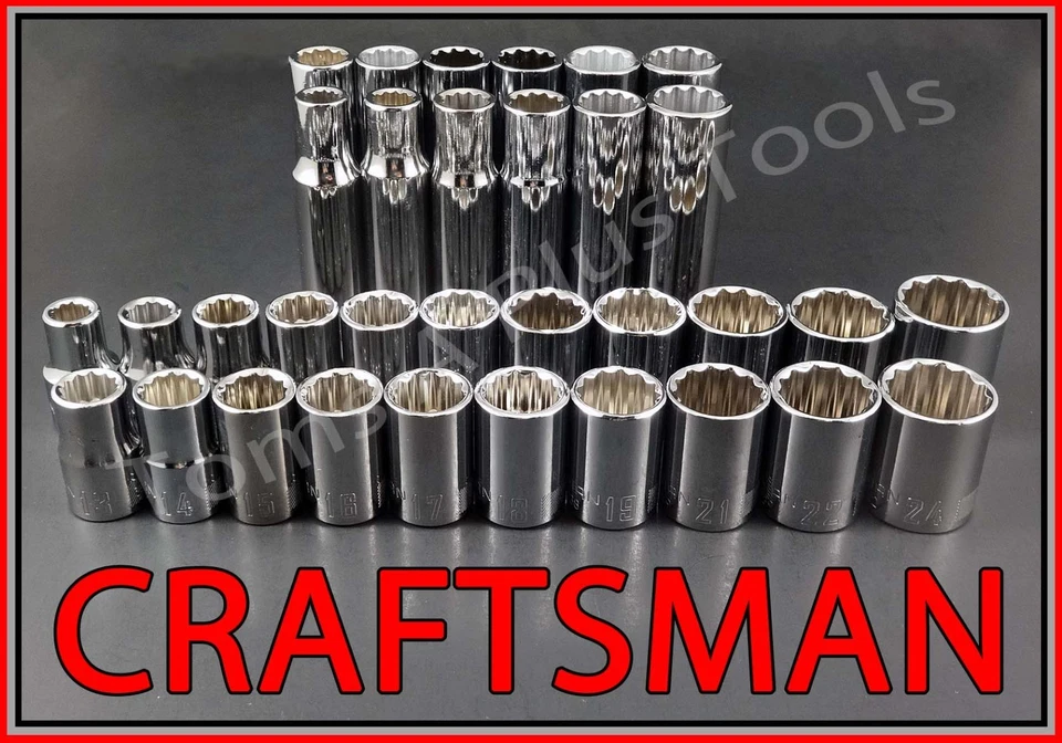 CRAFTSMAN HAND TOOLS 136pc 1/4 3/8 1/2 SAE METRIC MM Ratchet Wrench Socket Set - Image 4 of 4