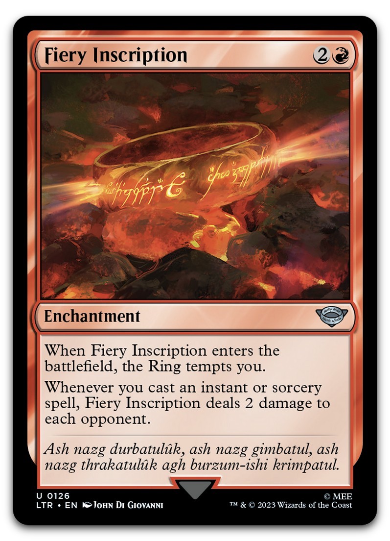 Fiery Inscription #126 (NM) Lord of the Rings LTR Magic MTG