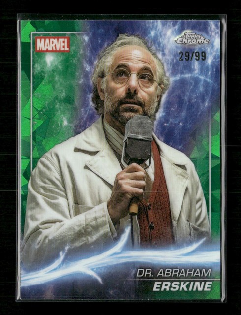 2025 Topps Chrome Marvel Studios Dr. Abraham Erskine Green Sapphire #/99 #23