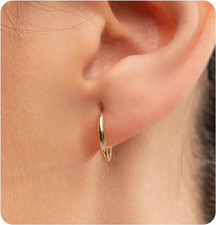 Hypoallergenic Titanium Hoop Earrings for Women Men-8Mm 10Mm 12Mm Small Silver G