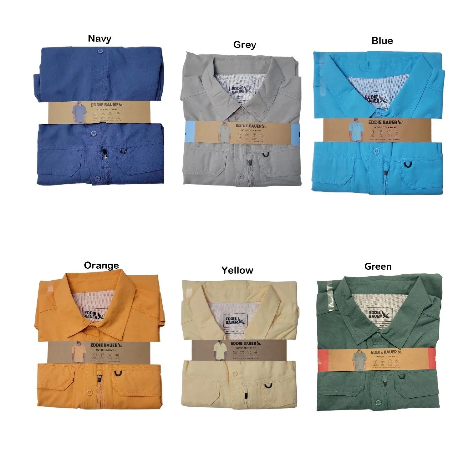 Eddie Bauer Men's Relaxed Fit Short Sleeve Woven Tech Shirt M,L,XXL