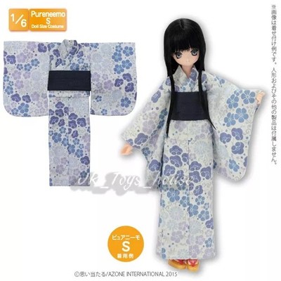 Azone Pureneemo PNS Yukata set Young girl cherry tree Navy Blythe Obitsu 1/6