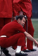 St Louis Cardinals head coach Don Coryell talks on the phone on th- Old Photo