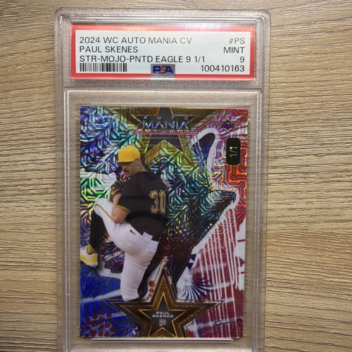 2024 Wild Card Auto Mania PAUL SKENES STAR MOJO PAINTED EAGLE 💎 1/1 🔥 PSA 9 💎